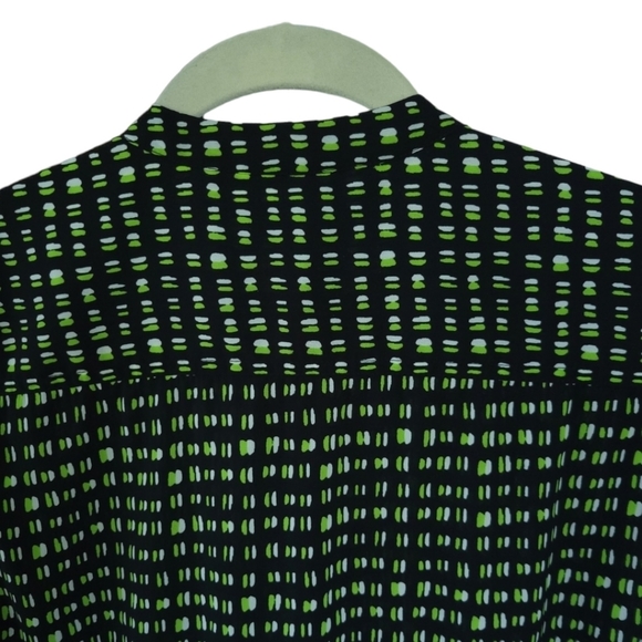 CASLON Woman's Sz M Long Sleeve Quarter Button Down Tunic Green & Black - Picture 5 of 9